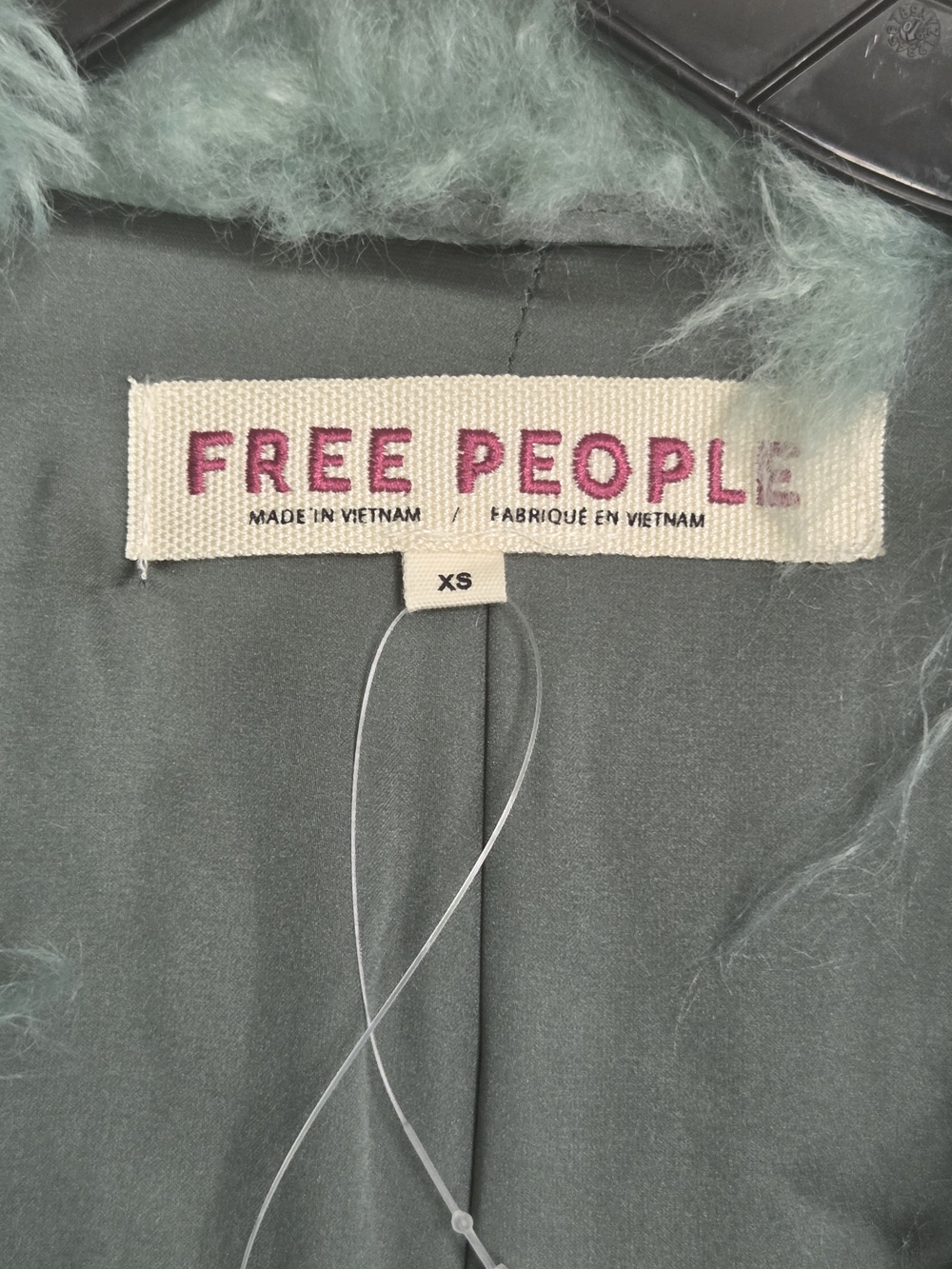 Free People Mint Green Faux Fur Feathered Coat - Picture 2 of 3